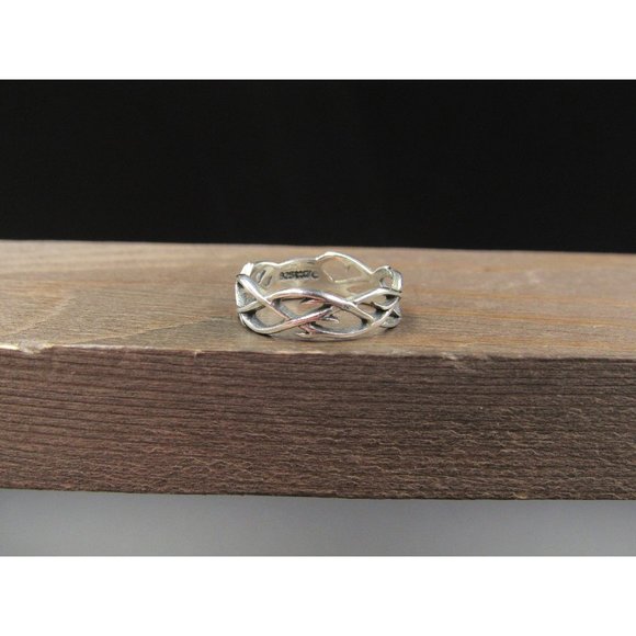 Size 5.25 Sterling Silver Vines With Thorns Band Ring - Picture 1 of 7